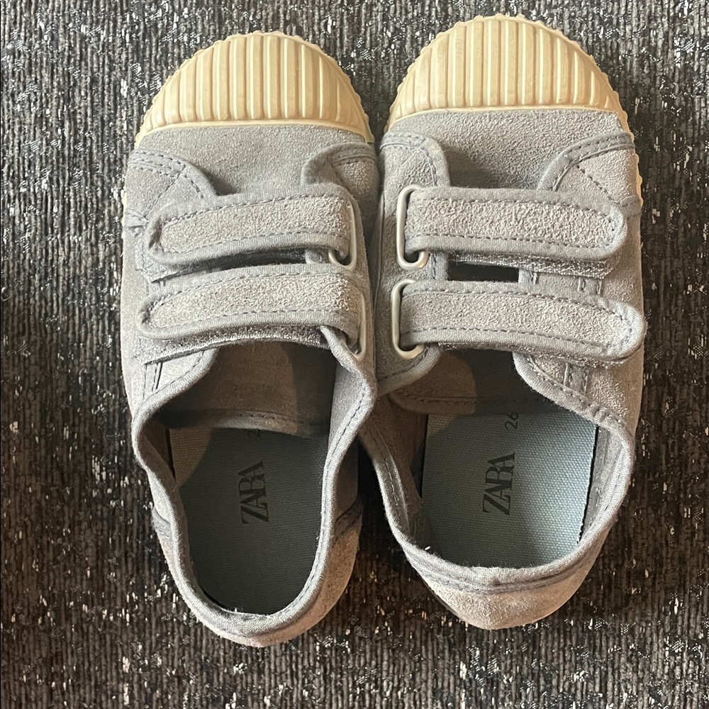 Zara Kids Beige and Cream Velcro Sneakers